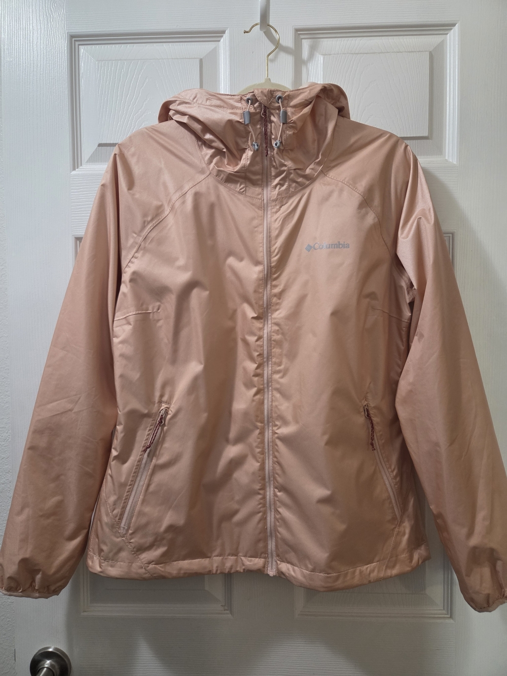 Columbia Women's Peach Lightweight Hooded Rain Jacket